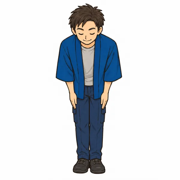 お辞儀するたくみさん